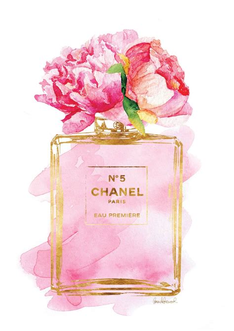 pink and gold painting chanel